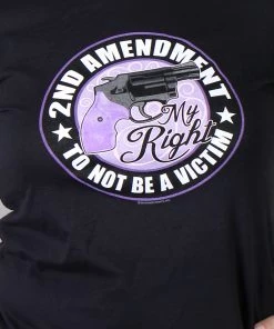Hot Leathers GLR1262'2nd Amendment My Right To Not Be A Victim' Black Ladies T-Shirt Riding Gear