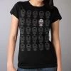 Hot Leathers GLR1519 Sugar Skull Pattern Ladies Full Cut Black T-Shirt Riding Gear