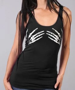 Hot Leathers GLR2074 Ladies Skeleton Hands Tank Top Riding Gear