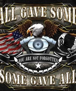 Riding Gear Hot Leathers GMD1031 Men's'All Gave Some' POW Eagle T-Shirt