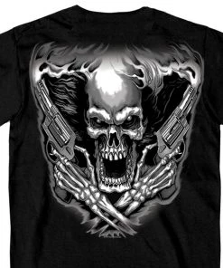 Hot Leathers GMD1076 Men's 'Assassin' Double Sided Black T-shirt Riding Gear