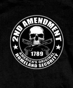Hot Leathers GMD1158 Mens'2nd Amendment America's Original Homeland Security' Black T-Shirt