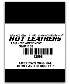 Hot Leathers GMD1158 Mens'2nd Amendment America's Original Homeland Security' Black T-Shirt
