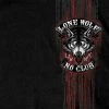 Hot Leathers GMD1343 'Jumbo Lone Wolf, No Club' Black Men's Black T-Shirt Riding Gear