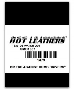 Hot Leathers GMD1357 Mens'Watch Out' Double Sided Black T-Shirt Riding Gear