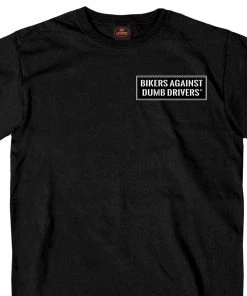 Hot Leathers GMD1357 Mens'Watch Out' Double Sided Black T-Shirt Riding Gear