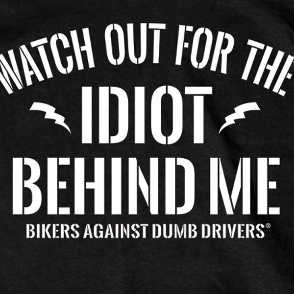 Hot Leathers GMD1357 Mens 'Watch Out' Double Sided Black T-Shirt Riding Gear