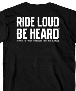 Hot Leathers GMD1399 Mens'Ride Loud Be Heard' Short Sleeve Black T-Shirt