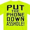 Riding Gear Hot Leathers GMD1435 Men's 'Put The Phone Down A**H***' Safety Green T-Shirt