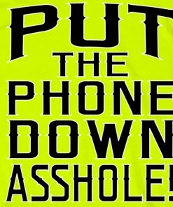 Riding Gear Hot Leathers GMD1435 Men's'Put The Phone Down A**H***' Safety Green T-Shirt