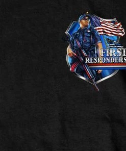 Hot Leathers GMD1449 Men's Brotherhood Of First Responders Police Black T-Shirt