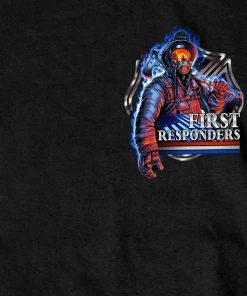 Hot Leathers GMD1450 Men's Brotherhood Of First Responders Fireman Black T-Shirt Riding Gear