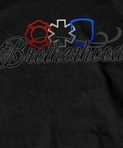 Hot Leathers GMD1451 Men's Brotherhood Of First Responders Eagle Black T-Shirt Riding Gear