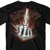 Hot Leathers GMD1453 Men's Back Off Bone Finger Black T-Shirt Riding Gear
