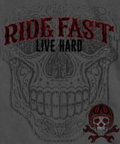 Riding Gear Hot Leathers GMD1480 Men's Sugar Wrenches Charcoal Short Sleeve T-Shirt