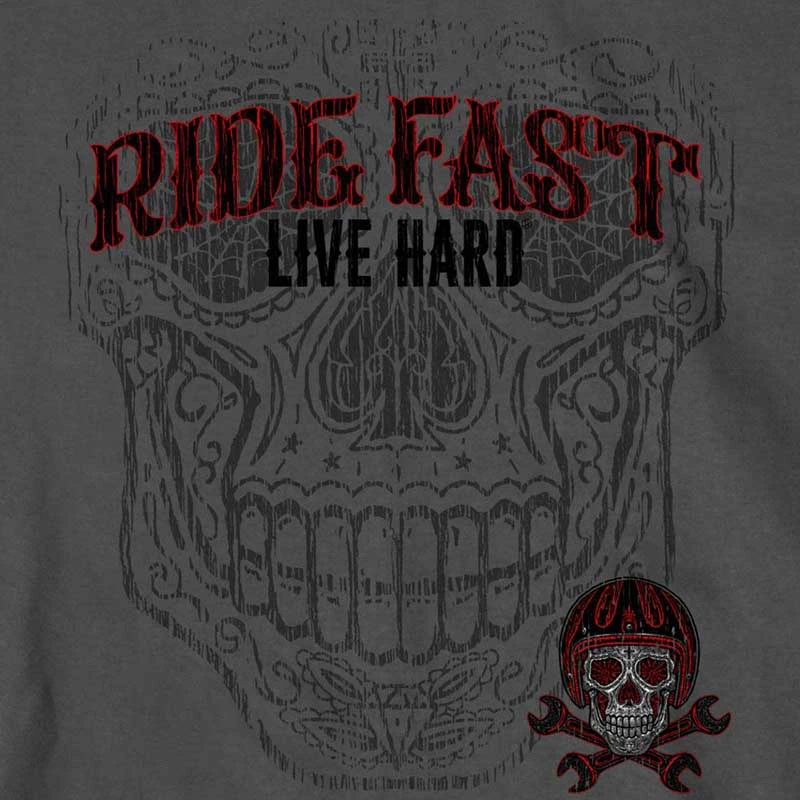 Riding Gear Hot Leathers GMD1480 Men's Sugar Wrenches Charcoal Short Sleeve T-Shirt