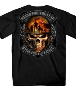 Hot Leathers GMD1501 Stand For The Flag Skull T-Shirt Riding Gear