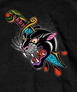 Hot Leathers GMD1516 Men's Black Panther Tattoo Short Sleeve T-Shirt