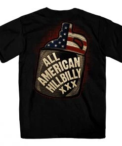 Hot Leathers GMD1517 Men's Black All American Hillbilly Double Sided T-Shirt