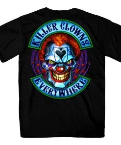 Hot Leathers GMD1518 Men's Black Killer Clowns Double Sided T-Shirt Riding Gear
