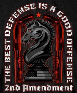Riding Gear Hot Leathers GMD1520 Men's Black The Best Defense 2nd Amendment Short Sleeve T-Shirt