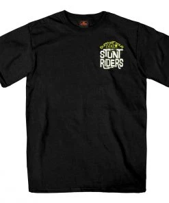 Hot Leathers GMD1521 Men's Black Support Your Local Stunt Riders T-Shirt Riding Gear