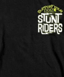 Hot Leathers GMD1521 Men's Black Support Your Local Stunt Riders T-Shirt Riding Gear