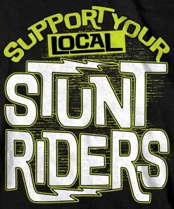 Hot Leathers GMD1521 Men's Black Support Your Local Stunt Riders T-Shirt Riding Gear