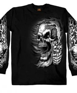 Hot Leathers GMD2076 Mens 'Assassin' Double Sided Black Long Sleeve Shirt