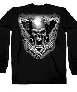 Hot Leathers GMD2076 Mens'Assassin' Double Sided Black Long Sleeve Shirt