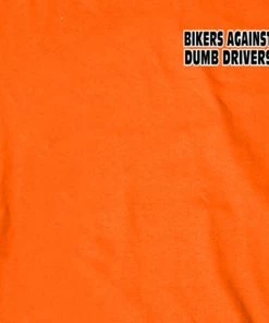 Hot Leathers GMD2090 Mens'Bikers Against Dumb Drivers' Long Sleeve Safety Orange Shirt Riding Gear