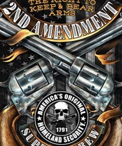 Hot Leathers GMD2385 Mens'Crossed Pistols' Long Sleeve Black T-Shirt