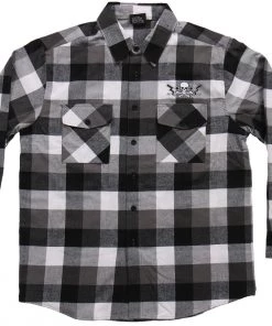 Hot Leathers GMD2401 Mens 'Skull And Bolts Flannel Long Sleeve Shirt Riding Gear