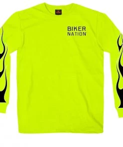 Hot Leathers GMD2435 Mens'Put The Phone Down A******' Safety Green Long Sleeve T-Shirt