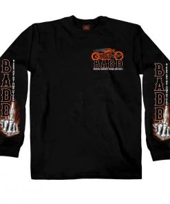 Hot Leathers GMD2453 Men's Bone Finger Long Sleeve Black Shirt