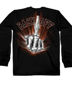 Hot Leathers GMD2453 Men's Bone Finger Long Sleeve Black Shirt