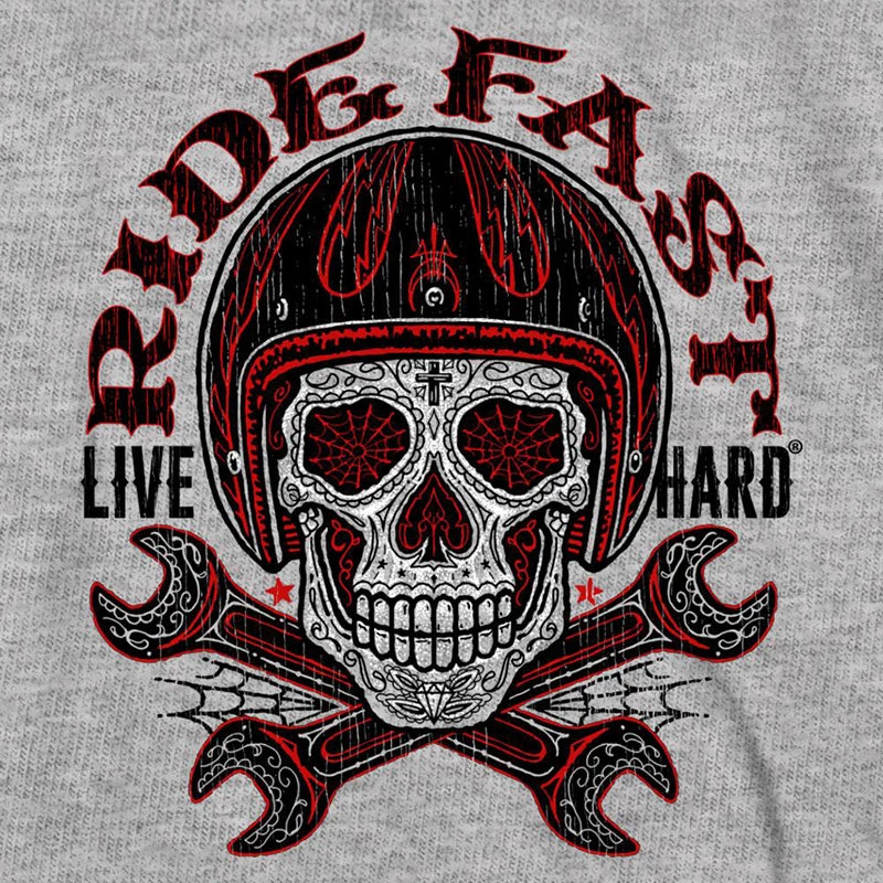 Hot Leathers GMD2480 Men's Sugar Wrenches Ash Long Sleeve Shirt Riding Gear