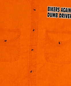 Sleveless Denim Shirts Hot Leathers GMD5090 Mens'Can You See Me Now A****** Sleeveless Safety Orange Denim Shirt