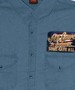 Hot Leathers GMD5407 Mens'Remembrance' Sleeveless Blue Denim Shirt