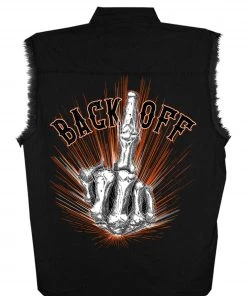 Hot Leathers GMD5453 Mens Bone Finger Sleeveless Black Denim Shirt Sleveless Denim Shirts