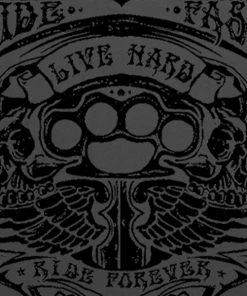 Hot Leathers GMD5430 Mens Black Flag Bullets Sleeveless Black Denim Shir Riding Gear