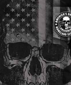 Hot Leathers GMP1388 Men’s ‘Patriotic Skull Pocket’ Black T-Shirt