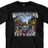 Riding Gear Hot Leathers GMS1062 Men’s ‘Work Sucks, Lets Ride’ Black T-Shirt