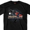 Hot Leathers GMS1115 Men’s ‘Flag Bike Biker’ Black T-Shirt Riding Gear