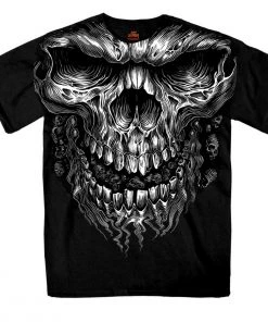 Hot Leathers GMS1237 Men’s ‘Shredder Skull Jumbo Print’ Black T-Shirt