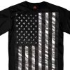 Hot Leathers GMS1334 Men’s ‘Jumbo Black And White US Flag’ Black T-Shirt