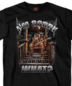 Hot Leathers GMS1337 Men’s ‘Coming For My What?’ Black T-Shirt Riding Gear
