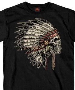 Hot Leathers GMS1341 Men’s ‘Earth Tones Headdress’ Black T-Shirt Riding Gear