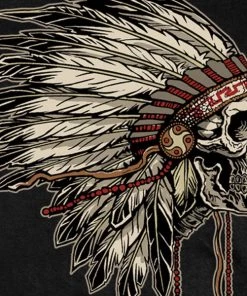 Hot Leathers GMS1341 Men’s ‘Earth Tones Headdress’ Black T-Shirt Riding Gear