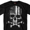Hot Leathers GMS1372 Men’s ‘Flag Skull’ Black T-Shirt Riding Gear